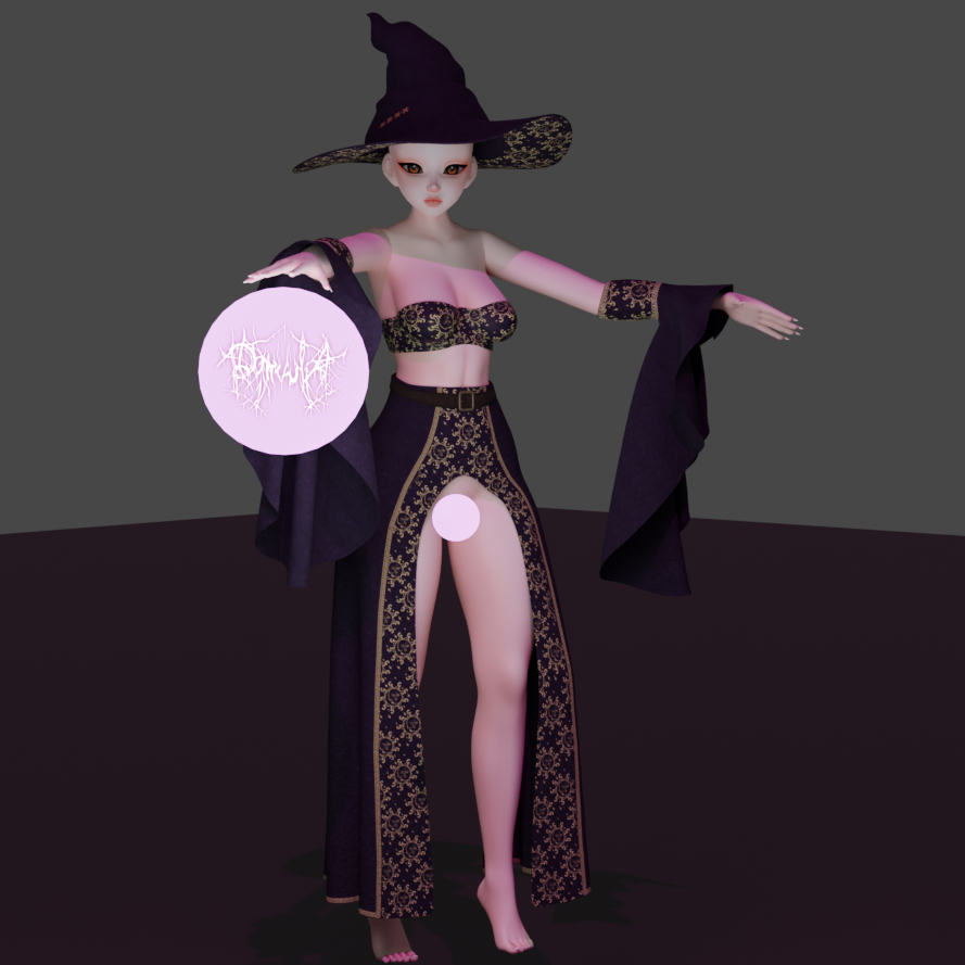 Whimsical Sun Moon Full Outfit for Witches and Wizards Rigged