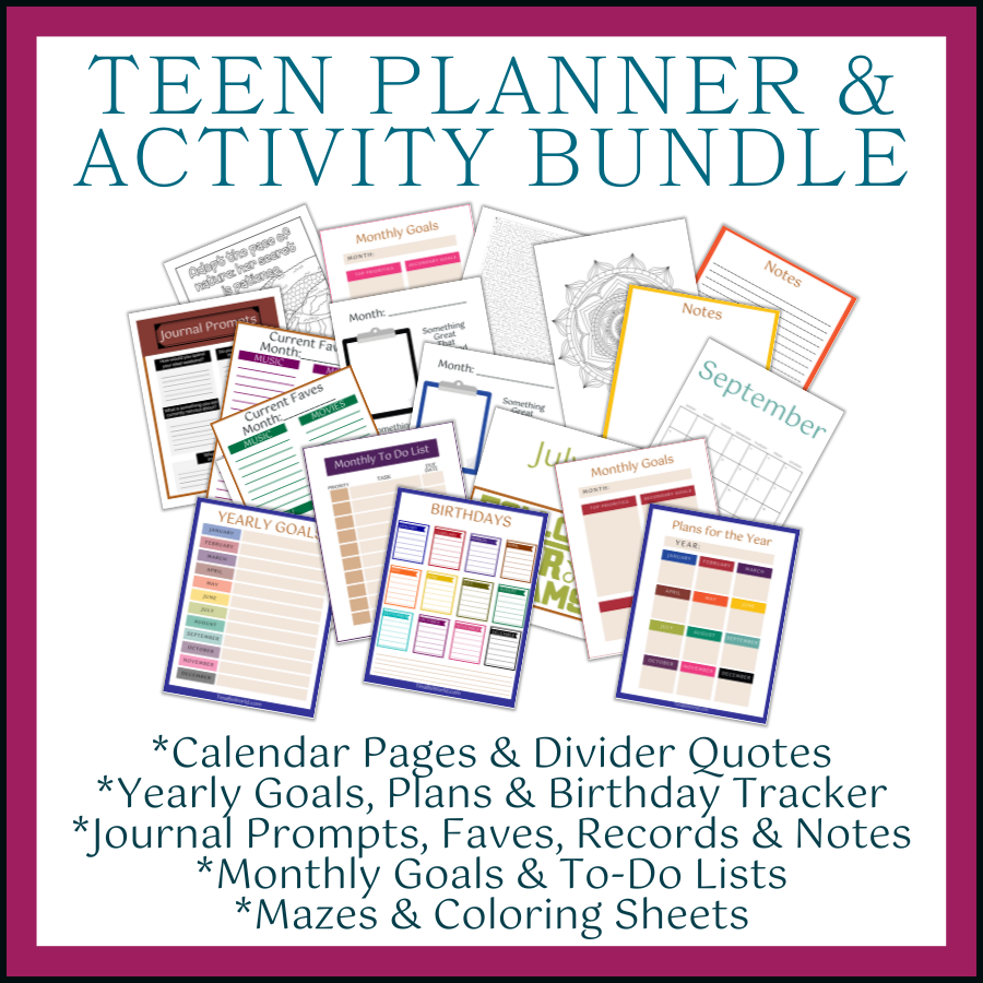 12-Month Planner & Activity Binder for Teens
