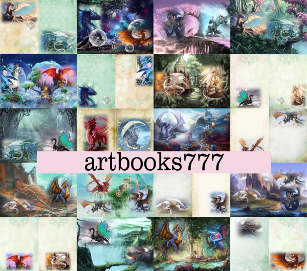 Fairytale Dragon - A set of sheets for creating a journal or book. A4 ...