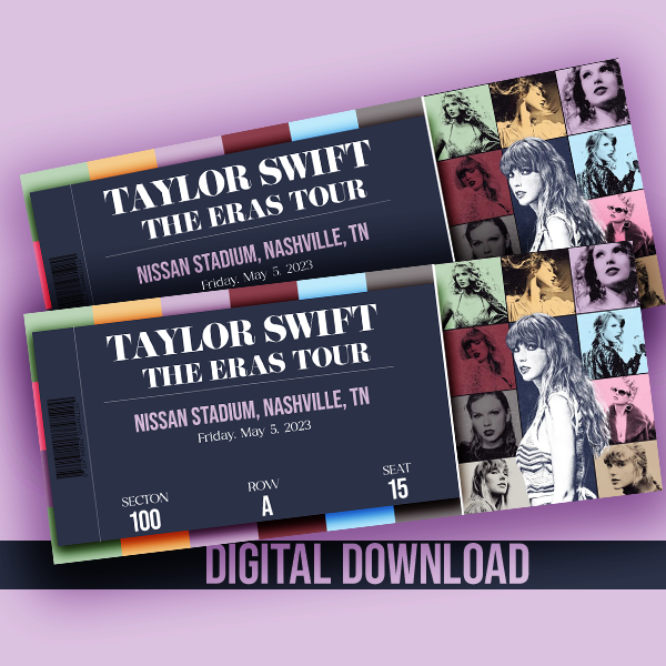 Taylor Swift Printable Personalized Concert Ticket (The Eras Tour)