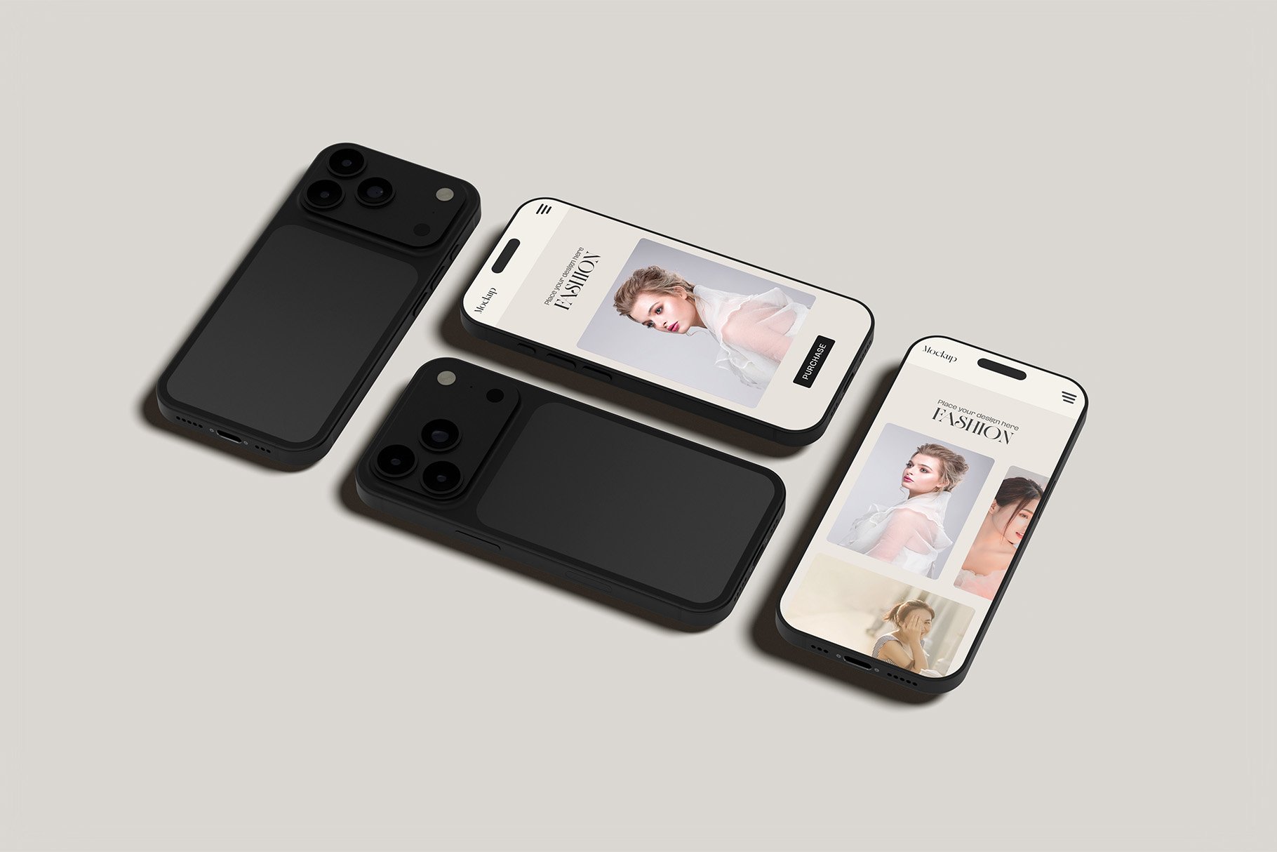 High-resolution iPhone 17 Pro Max UI mockup, layered PSD