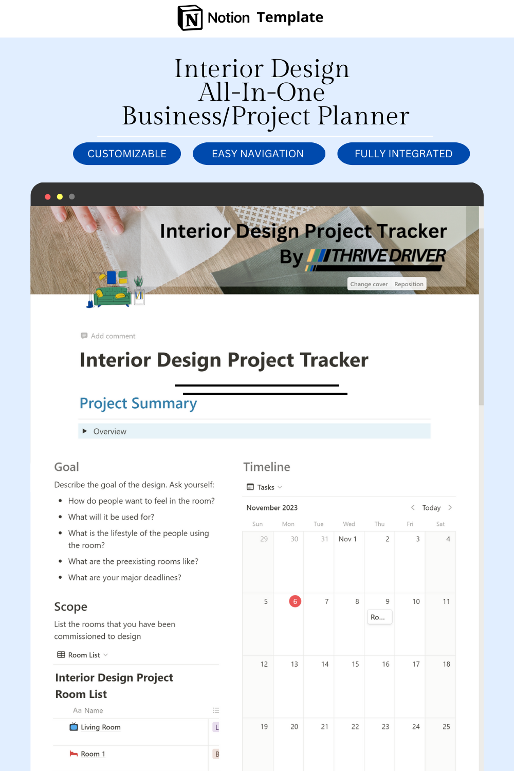 Notion Template | Notion Interior Design Planner | Notion Design ...