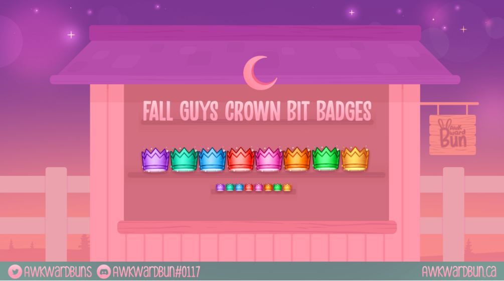 Crown Twitch Sub Badges, Bit Badges