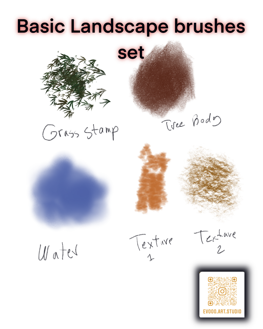 Landscape Brushes Set for Procreate by Evooo Art Studio