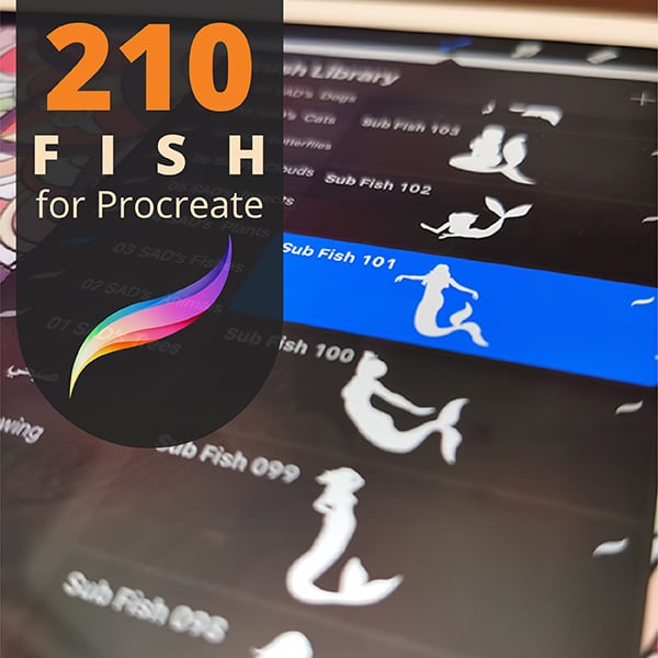 210 FISH brushes set for Procreate by Subhi A. Darweish