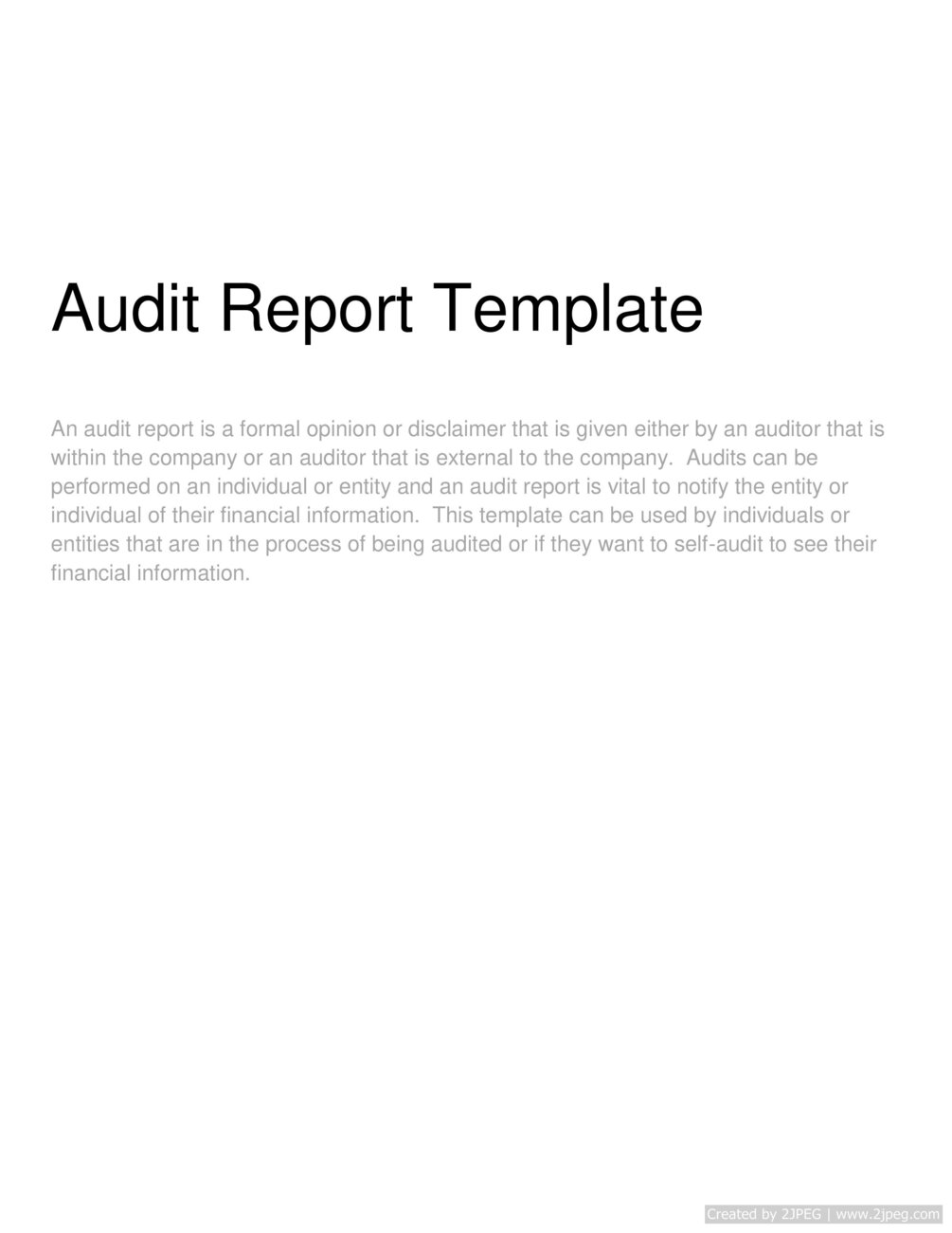 Audit Report Template