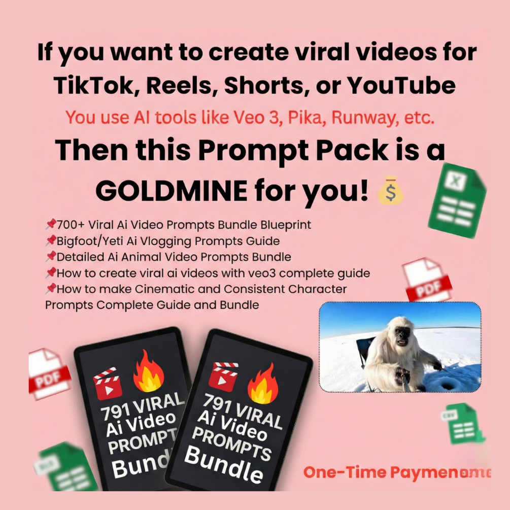Viral AI Video Prompts Bundle – 791 Short‑Form Video Ideas logo