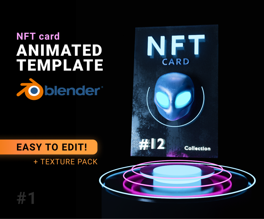 NFT Card template for Blender (.blend file)