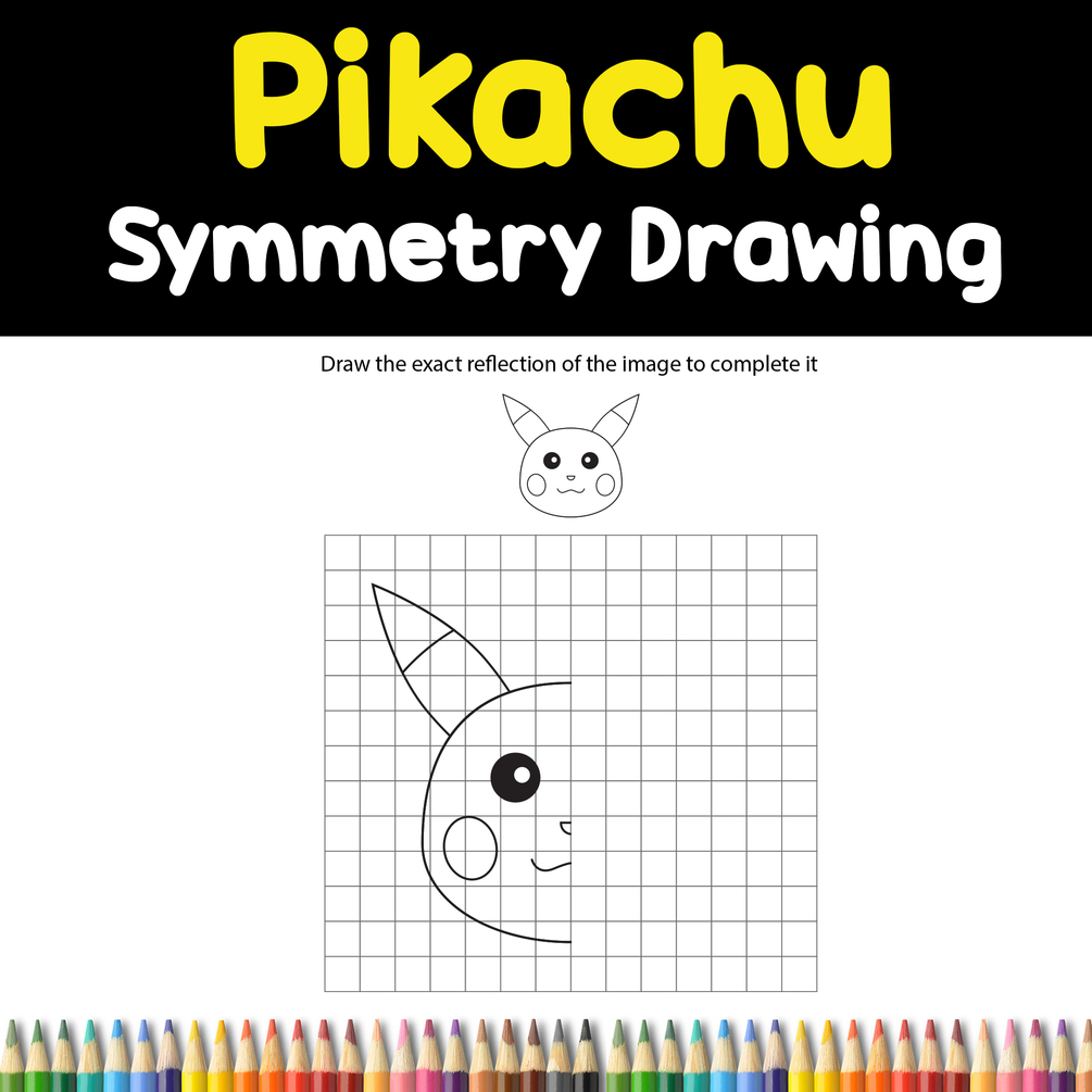 Pikachu Symmetry Drawing Worksheet | Pokemon Activity