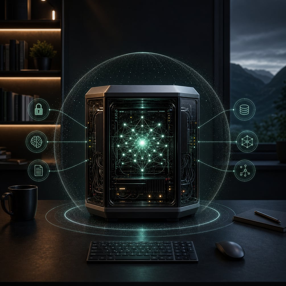 Private local AI system running on a professional workstation