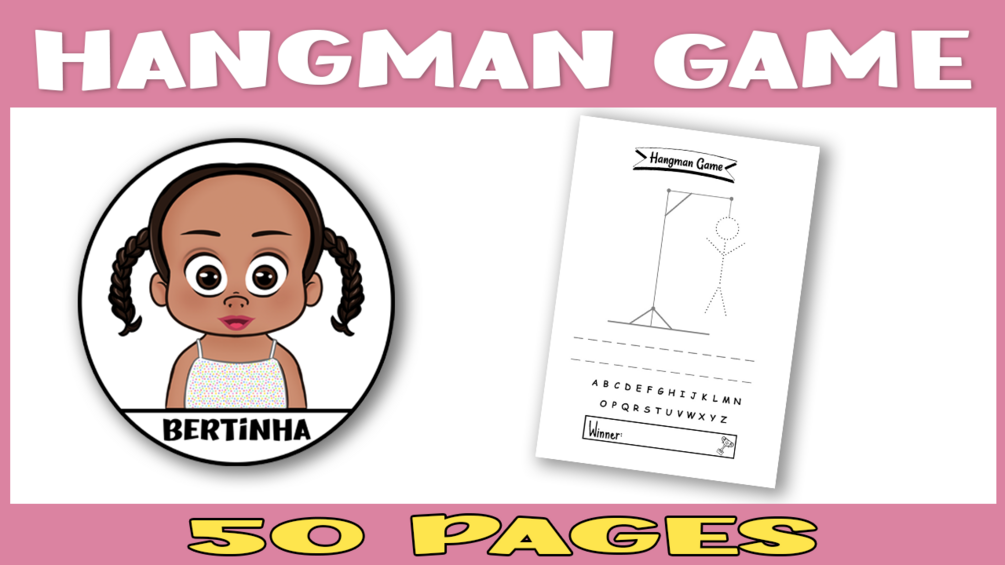 Printable Hangman Game | Hangman Printable PDF | Instant Download | KID3