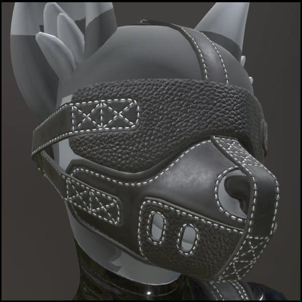 JW Female Canine Leather Muzzle and Blindfold