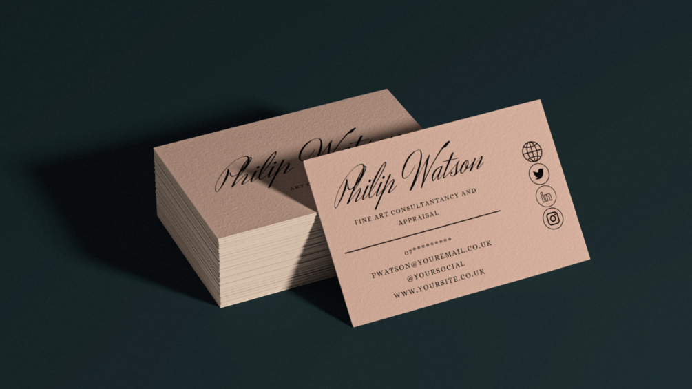 Pink Script Editable Canva Business Card Template Professional DIY