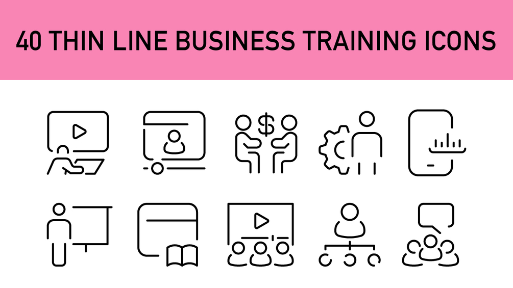 Education & E-Learning Line Icons – 40 Minimalist Vector Icons