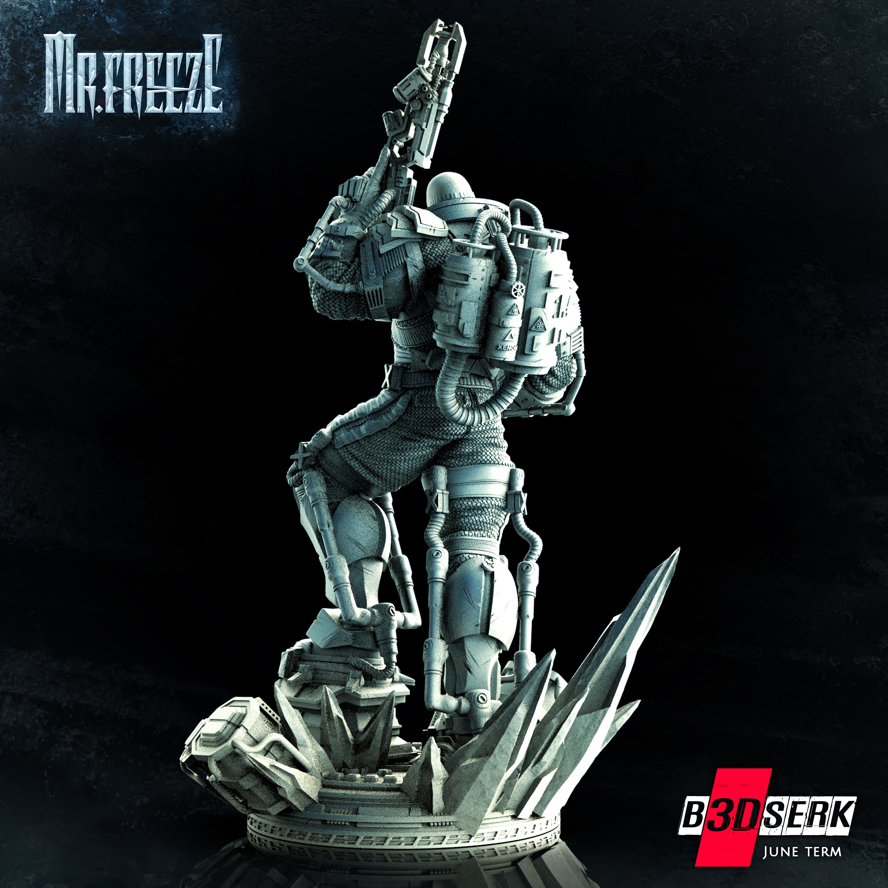 B3DSERK June Term: Mr Freeze Sculpture 1/6 ready for printing