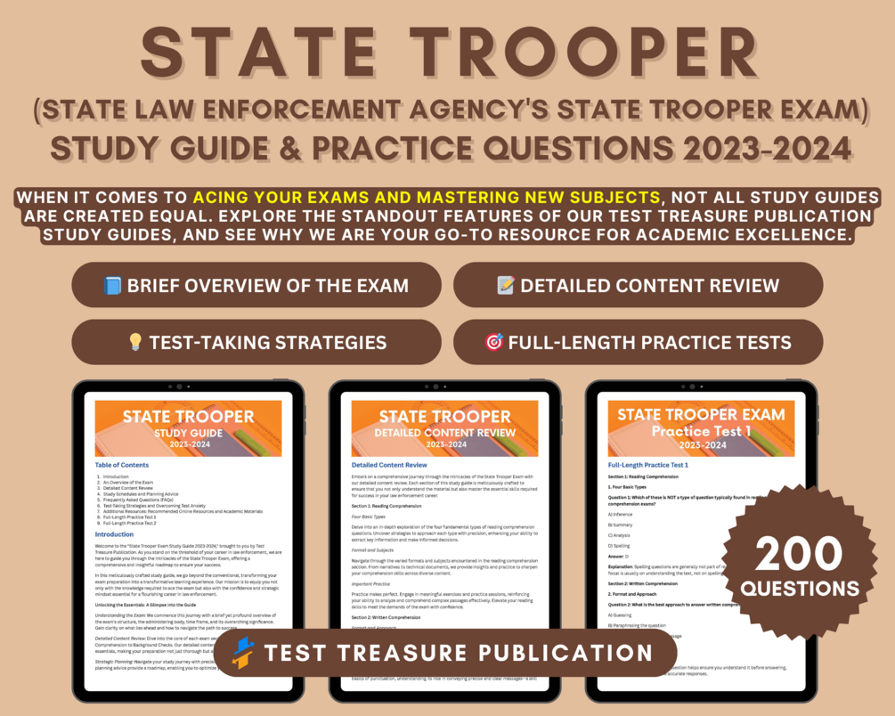 State Trooper Exam Study Guide 202324 InDepth Content Review