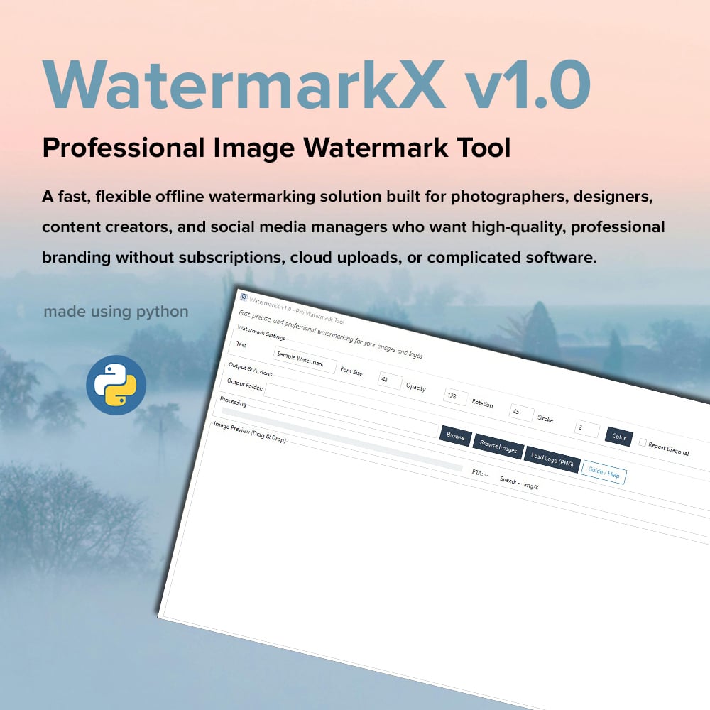 WatermarkX Professional Image Watermark Tool