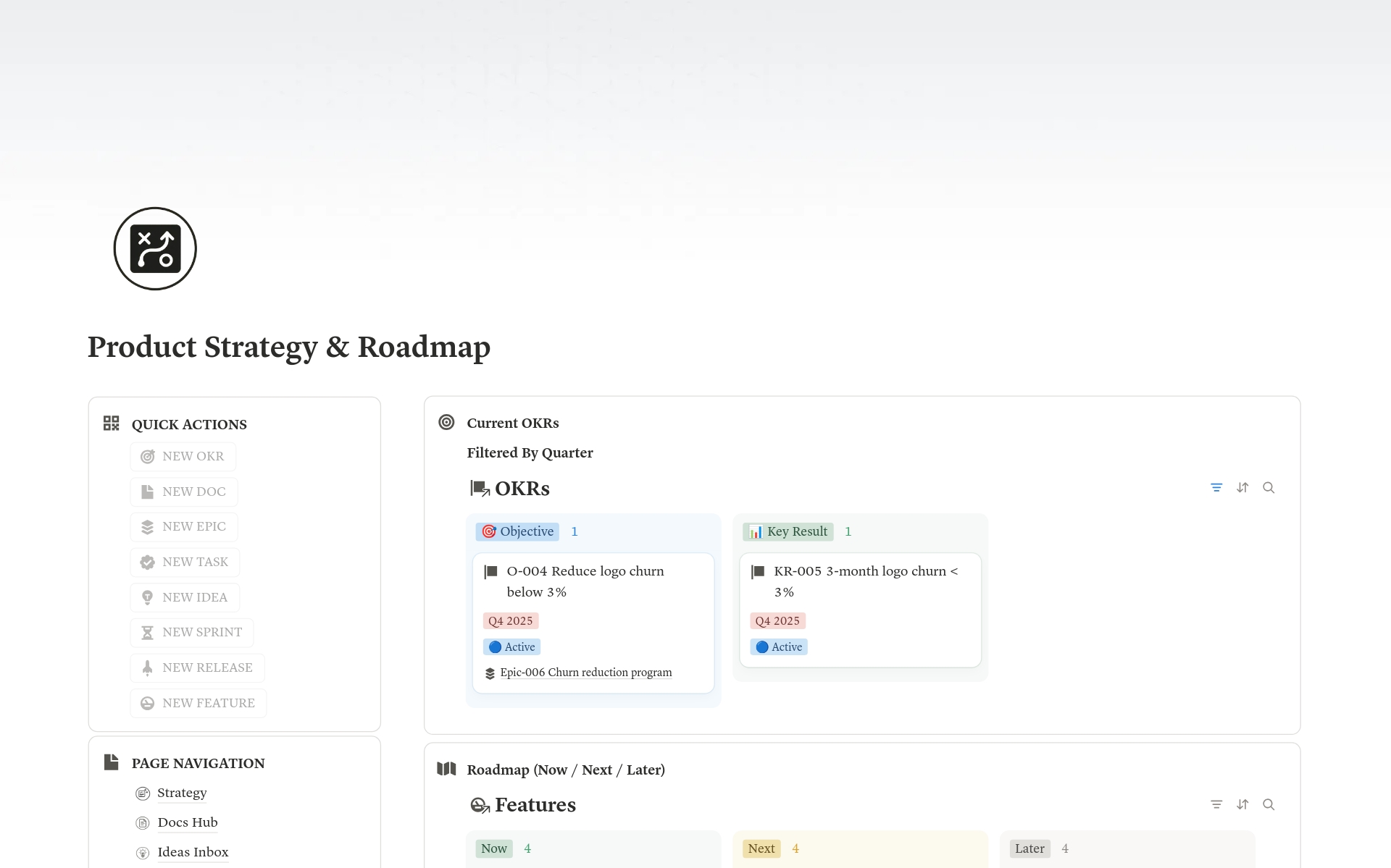 Product Strategy & Roadmap OS - For Product Leaders - view 1