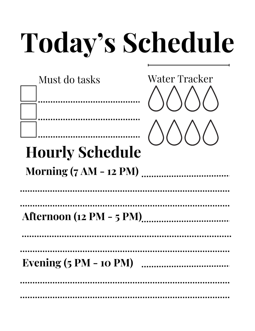 Daily Planner | Printable PDF | Simple &amp; Effective