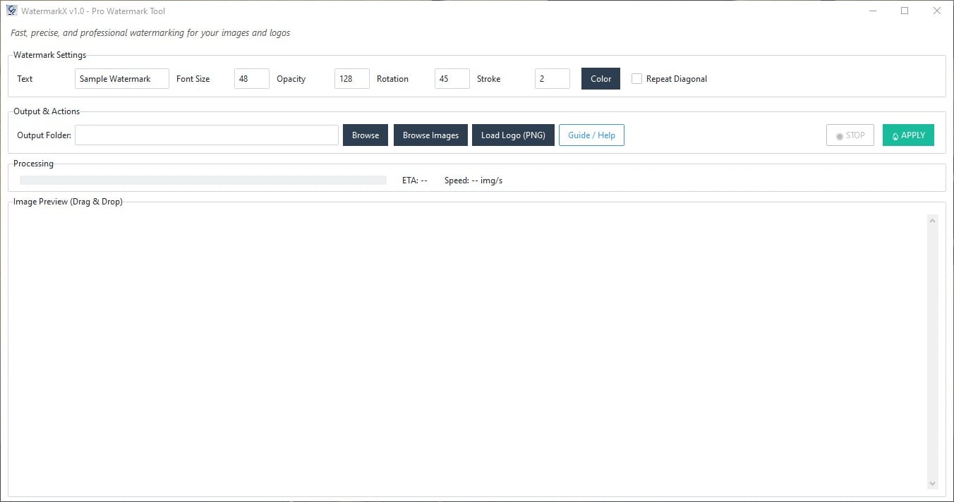 WatermarkX Main Interface