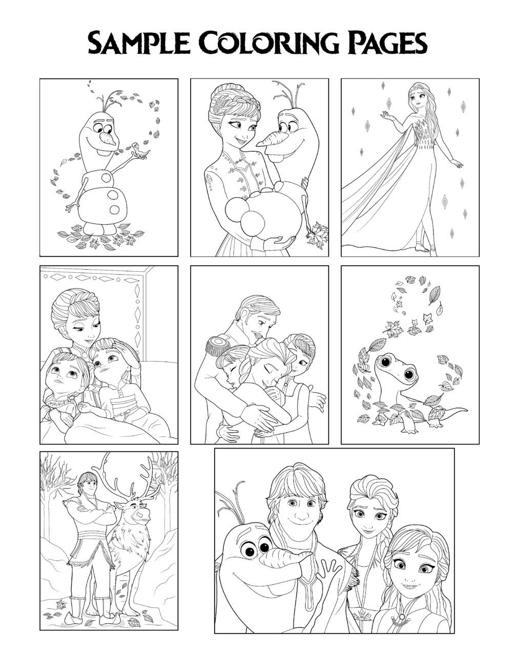 Frozen 2 Coloring Book (Pack with 10 coloring pages)