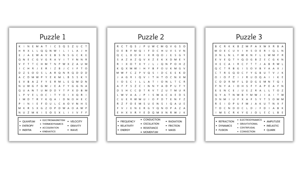 Physics Word Search