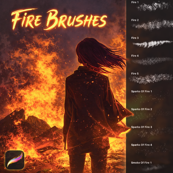 Free Fire Brushes for Procreate - Procreate Brush Pack