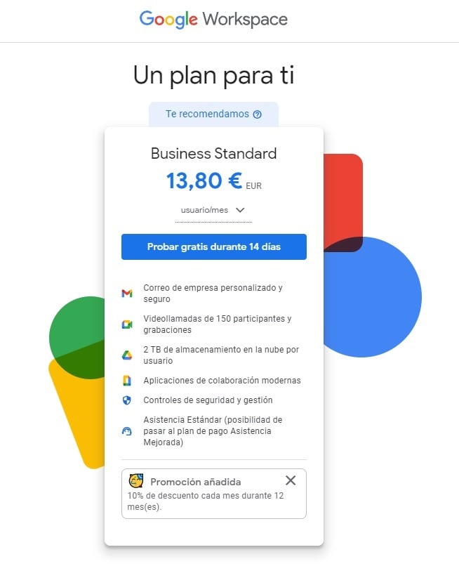 Codigo promocional Google Workspace desamark