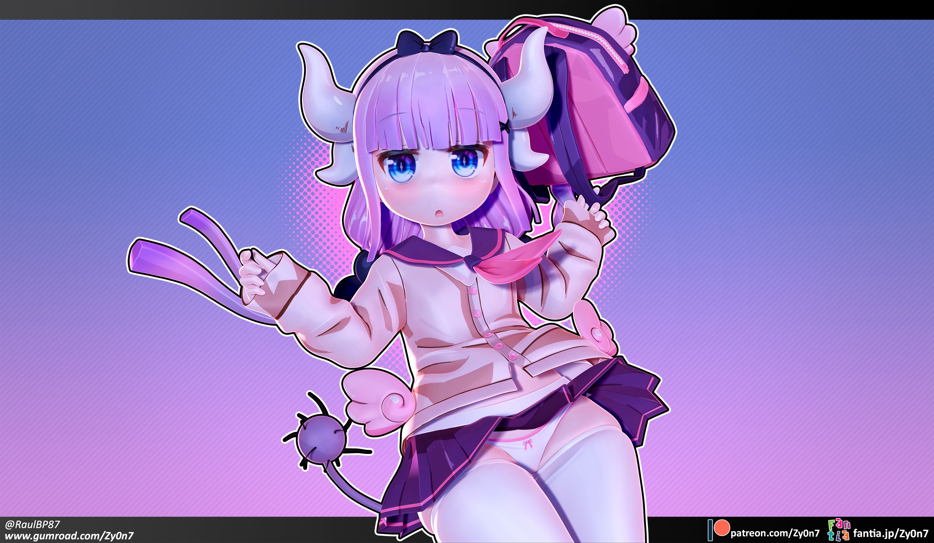 Kanna render & 3d model set (+.pmx&.sfm&.blend&vrc avatar&blend*)