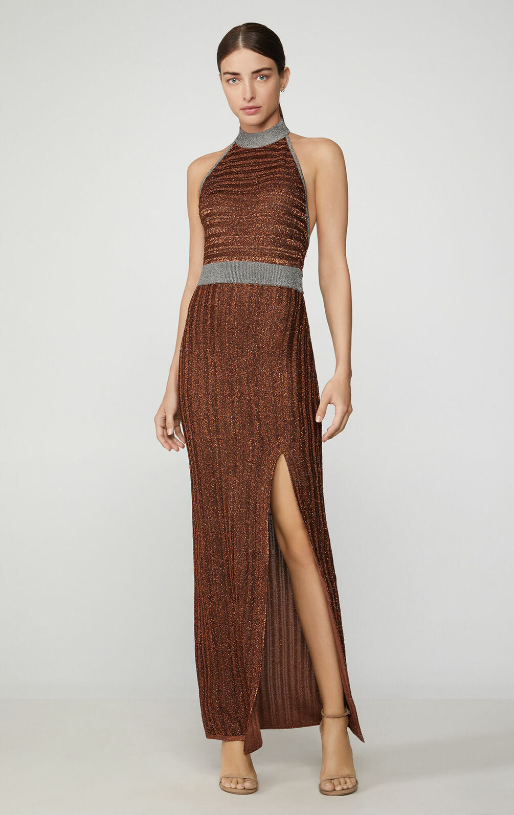 halter latex dress Buckle Halter Slit Dress XS / Custom Color