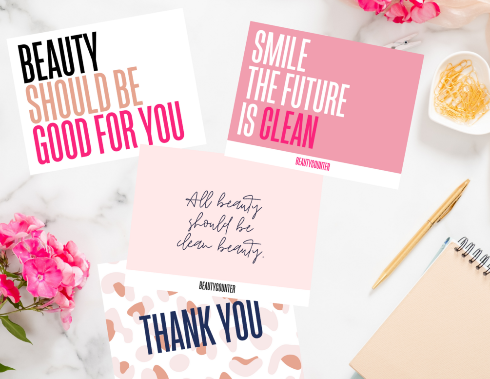 4 Clean Beauty Notecard Designs Digital Download