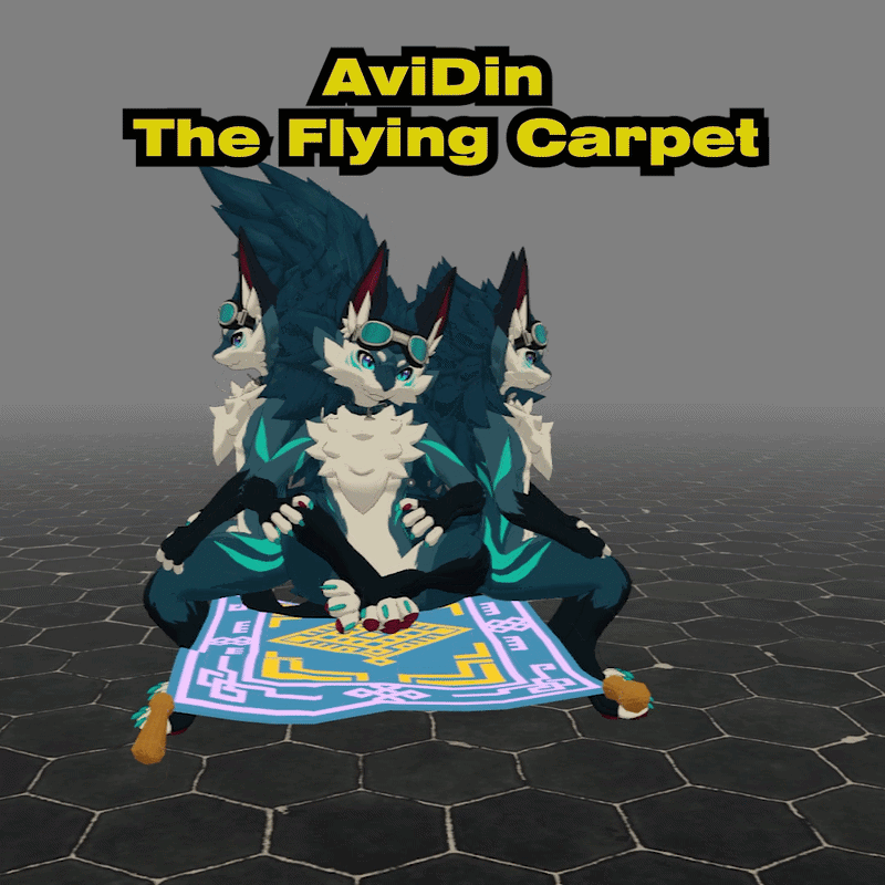 AViDin The Flying Carpet for VRChat Avi | Novabeast, Rexouium, Nardoragon, Mayu, Awtter