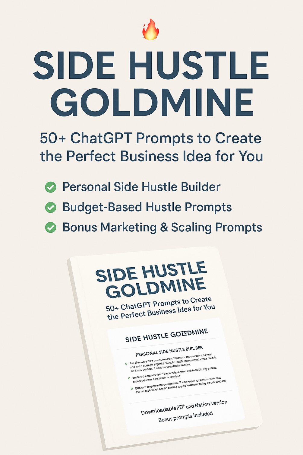 Side Hustle Goldmine 50+ ChatGPT Prompts to Create Your Perfect