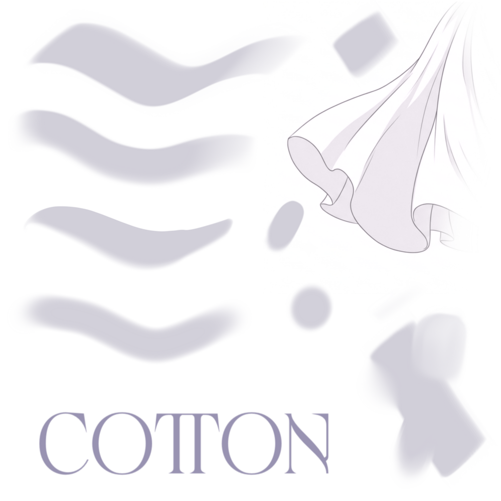 Procreate fabric shading brush example