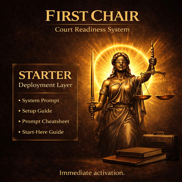 FIRST CHAIR — Court Readiness & Legal Preparation System