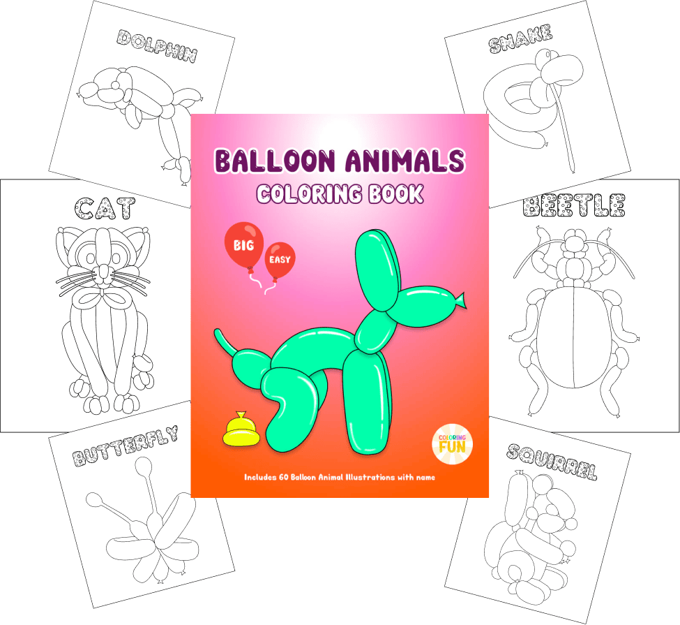 Balloon animals coloring book over 50 fun and simple balloon art