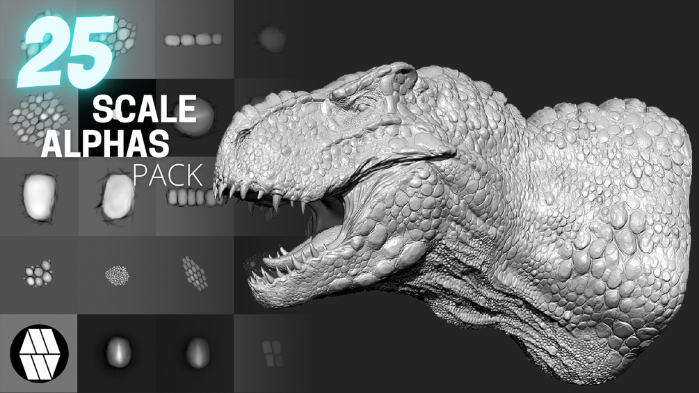 Detalhando um V-Rex com alphas personalizados no ZBrush 