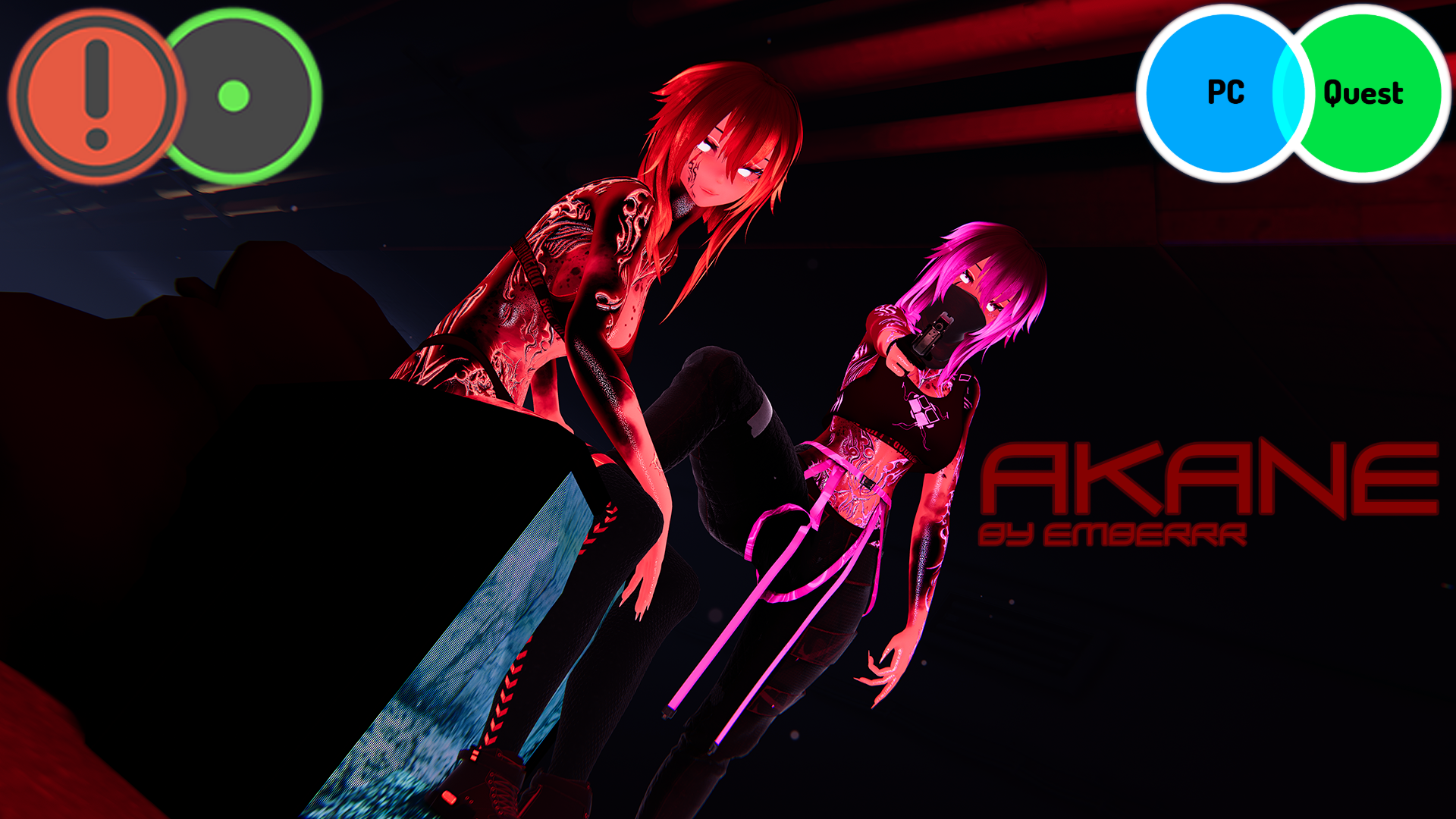 Akane - Cybernetic Sniper (VCC/Wholesome/Quest/Green Ver.) Unity 2022, image size:1920x1080