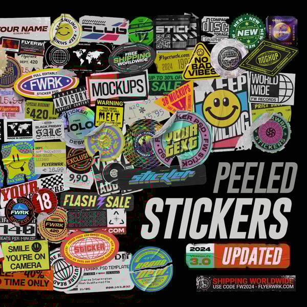 Peeled Sticker Mockups