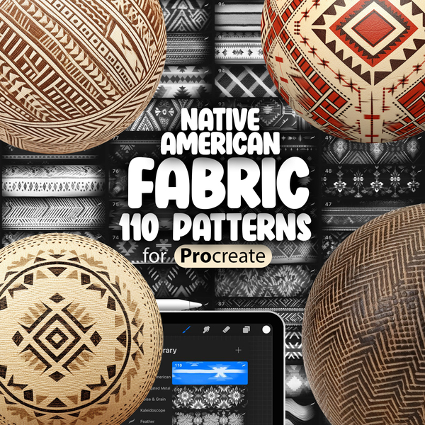 110 Procreate Native American Fabric Patterns Collection by ProCreativeBreeze