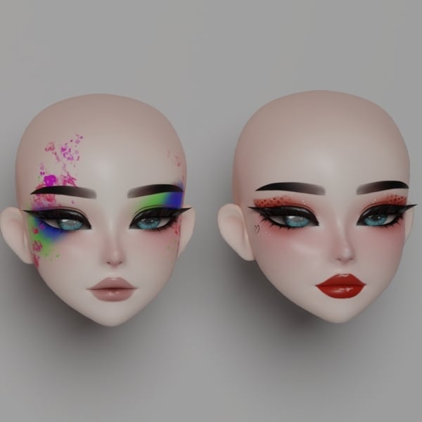 𝐆𝐫𝐚𝐩𝐡𝐢𝐜 𝐌𝐚𝐤𝐞𝐮𝐩 𝐌𝐚𝐝𝐞 𝐅𝐨𝐫 [ 𝐃𝐎𝐋𝐋 𝐇𝐄𝐀𝐃 ] 6 Different Textures