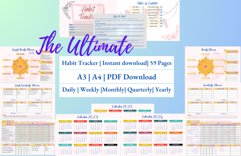 Habit Tracker - Daily Habit Tracker Journal and Goal Planner, 36 Months ...