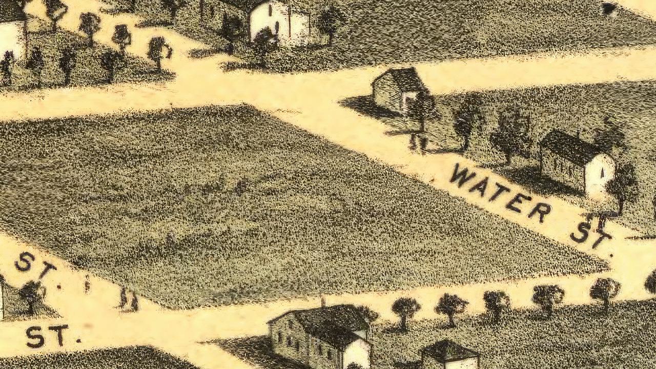 Bird's eye view of the city of Marengo, Iowa Co., Iowa 1868. by Ruger