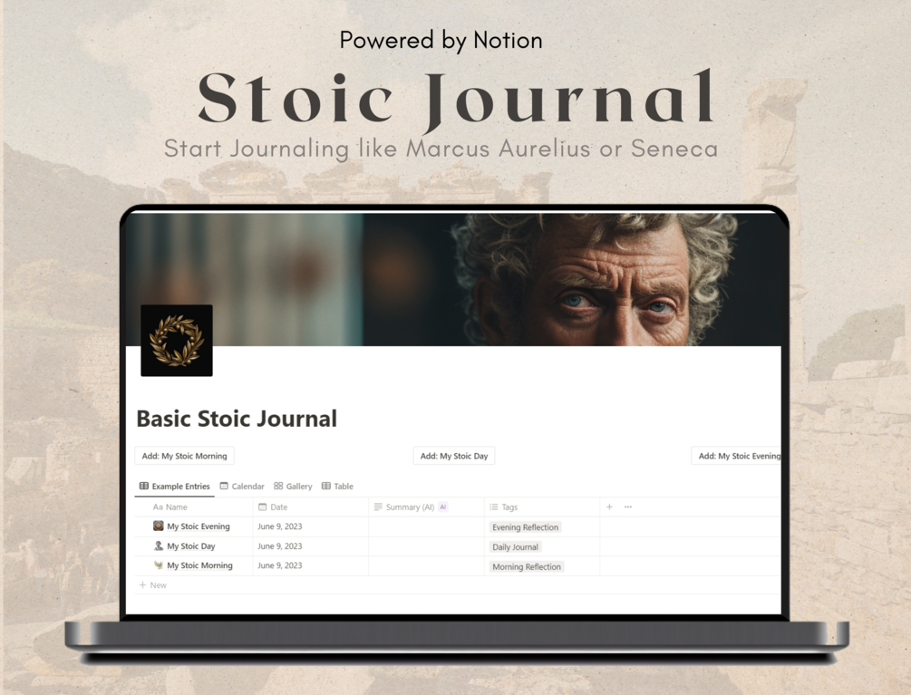 Basic Stoic Journaling Template for Notion