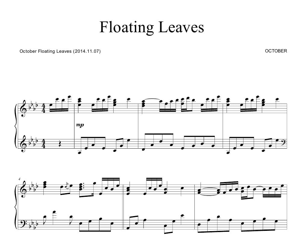 Floating Leaves OCTOBER [sheet music]