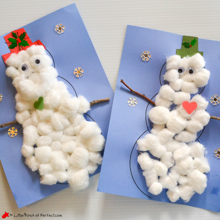 DIY Cotton Ball Snowman Kid's Craft