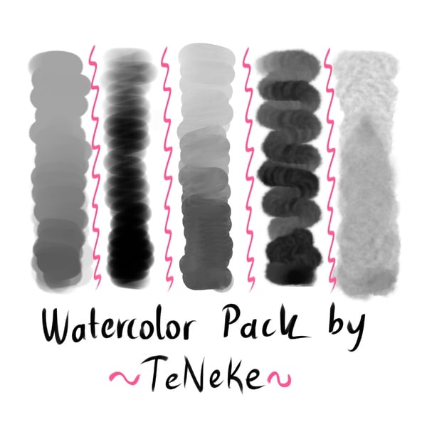 FREE Watercolor Brushes for Procreate | Procreate Brush Set | Procreate Brush Pack | Digital Brushes for Procreate Art | Digital Download | Best WatercolorBrush Pack | Procreate Brushes by TeNeKe