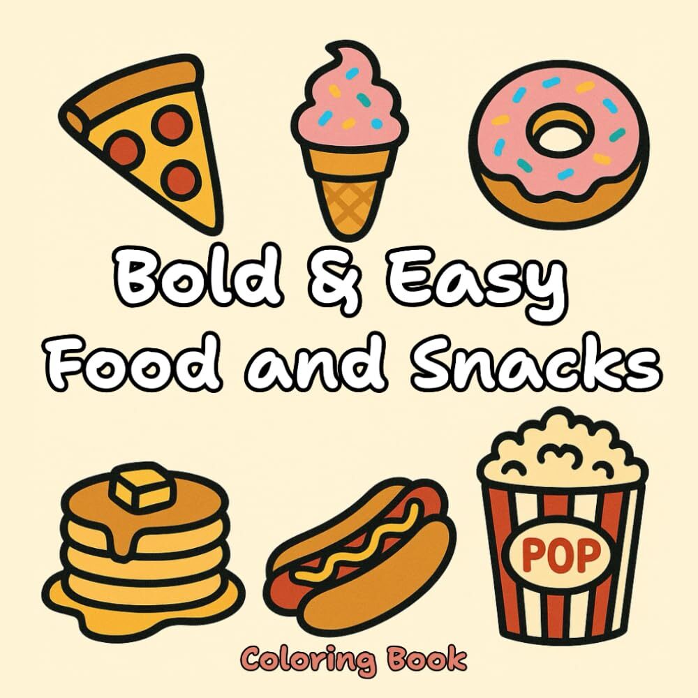 Food and Snacks Coloring Book Cover