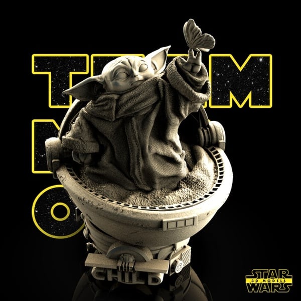 Grogu Bust - Star Wars 3D Models - Tested and Ready for 3D printing
