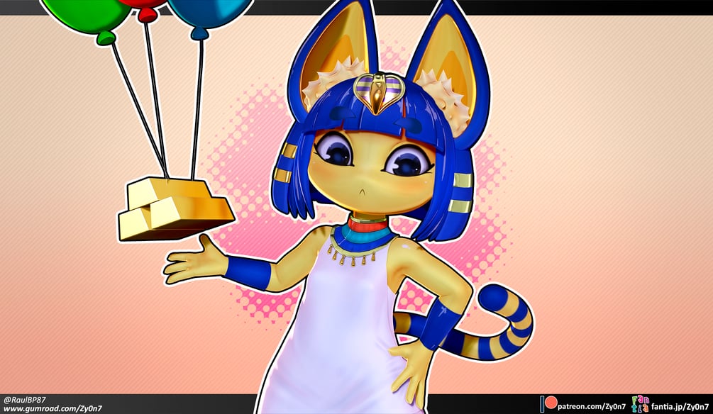 Ankha 3d model set (stl,.sfm&.vrc avatar&.blend*)+NEW alt VRC!